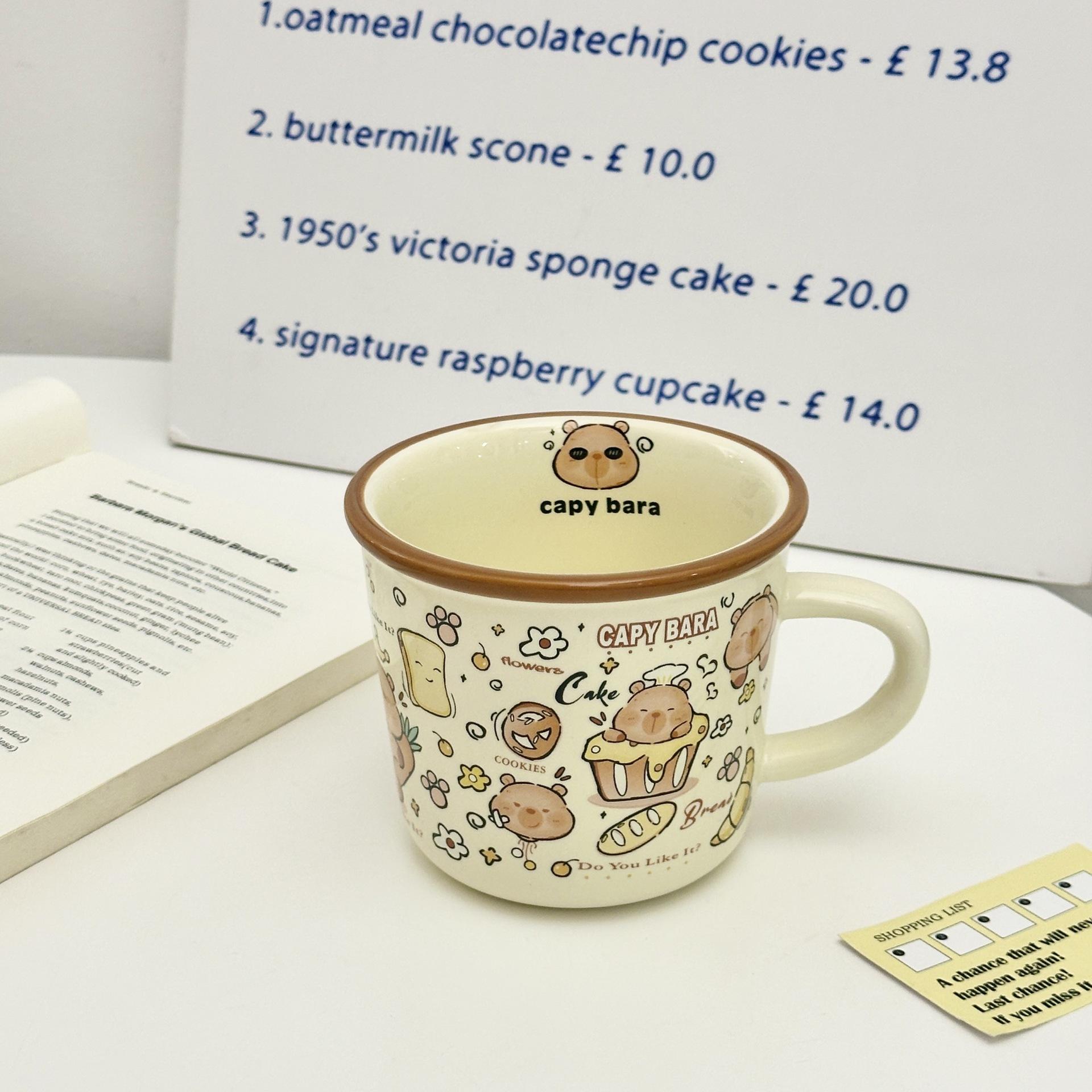 Genuine Authorized Cat And Mouse Retro Ceramic Cup Coffee Cup Mug Souvenir Cartoon Water Cup Girl 301-400ml