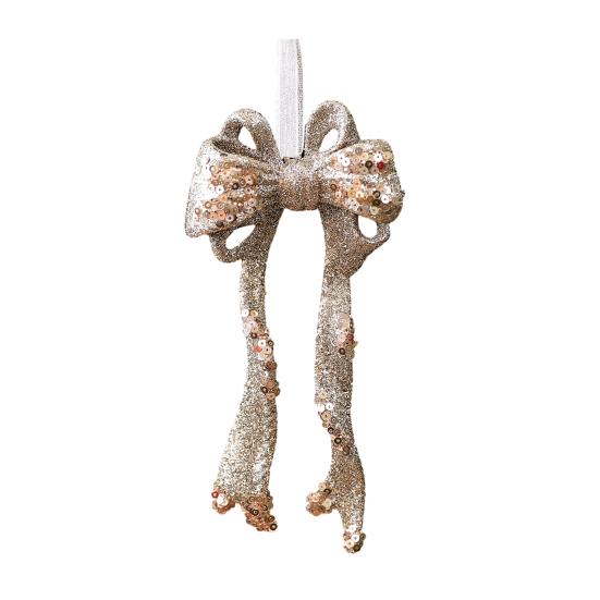 Glitter Sequins Christmas Ornament Champagne Ballerina Dancer/Snowflake/Butterfly Hanging Decoration for Xmas