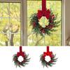 New Pinecone Christmas Wreath Red Berry Festive Door Hanging Ornament 3D Artificial Artificial Garland Navidad Decoration