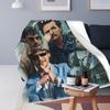 Pedro Pascal Pattern Blankets Fleece Sofa Throw Blanket Multi-function Throw Blankets for Bedding Travel Throws Bedspread Quilt