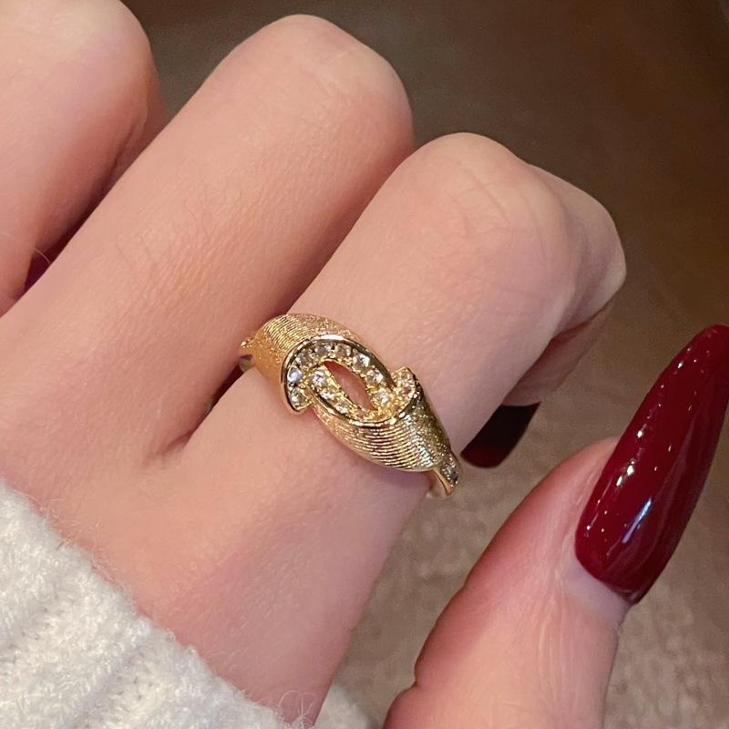 Средневековое кольцо-спиннер с бриллиантами, женское, легкая роскошь, ретро, матовое кольцо Мёбиуса Adjustable opening