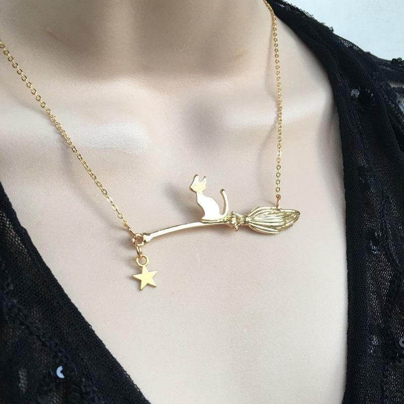 Halloween Ornaments Funny Black Cat Necklace Black Cat Necklace Female