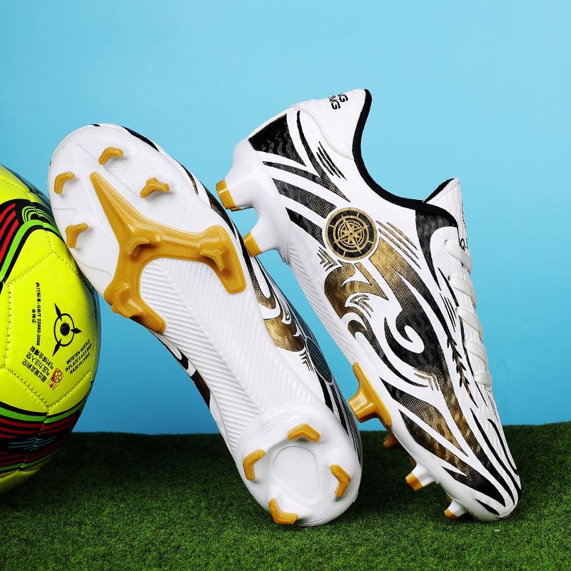 Unisex Non-Slip Wear-Resistant Youth Football Training Shoes with Long Multi-Studs