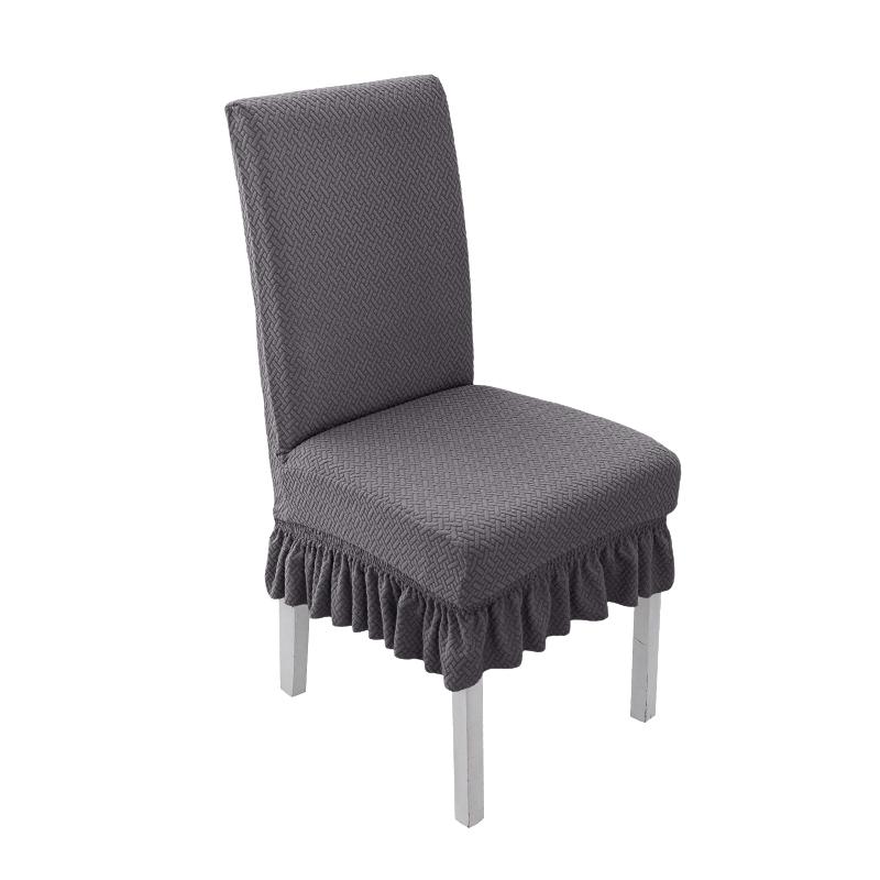 1/2/4/6Pcs Long Checkered Jacquard Chair Cover Solid Chair Seat Slipcover Elastic Chair Protector Dining Room Spandex Chaircover