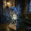Dark Punk Room Decor Gothic Halloween Table Lamp, Spooky Raven Bat Skeleton Vintage Unique Gifts for Goth Lovers Resin LED Night Light Party, Tabletop