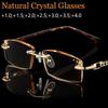 1PC Fashion Diamond Cutting Rimless Reading Glasses for Men Women Anti Blue Light High Clear Presbyopic Eye Glasses