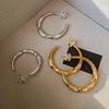 Real Gold Electroplated Zircon C-shaped Stud Earrings Personalized Fashion Commuter Earrings Earrings Women