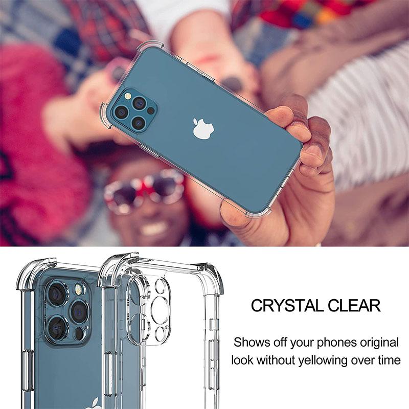 Thick Shockproof Silicone Clear Phone Case For iPhone 11 12 13 14 15 Plus 16 Pro Max X XS Max XR 14 Pro Transparent Soft Cover