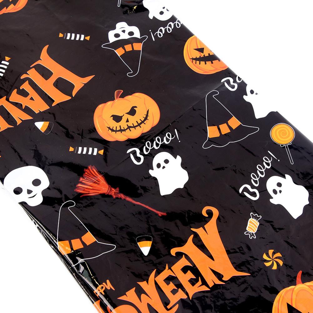 For Camping For Halloween Gathering Plastic Table Cloth Halloween Tablecloth Festive Gathering Halloween Tablecloth
