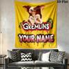 Gremlins Gizmo Custom Name Wall Tapestry Aesthetic Wall Hanging Printed Fabric Blanket Decorative Tapestries for Bedroom Living Room Home Decor