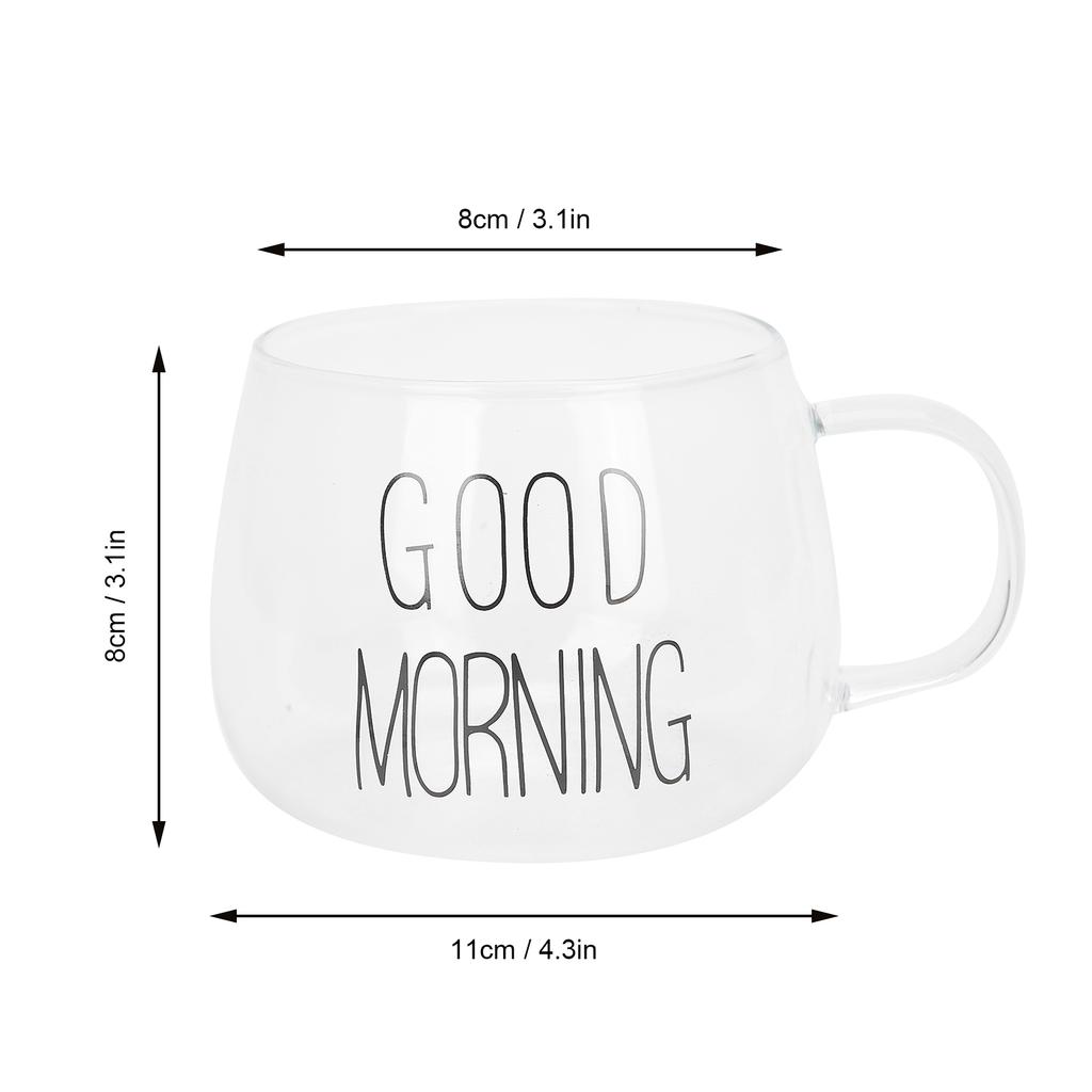 Coffee Cup Transparent Borosilicate Glass Mug with Handle for Milk Tea Cocktail Beverage