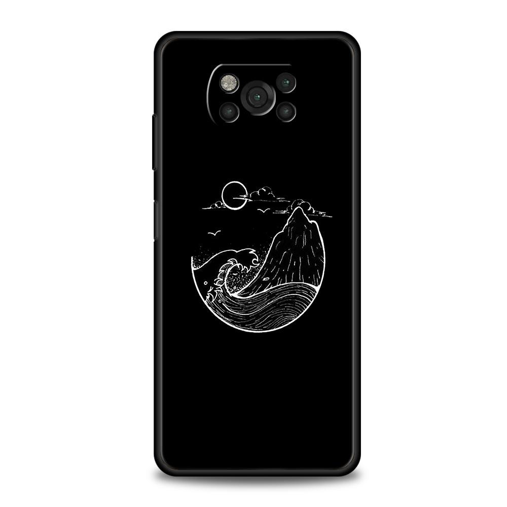 Couple Black and White Love Sun Moon For Xiaomi Poco X5 Pro Case For Poco X4 X3 NFC F5 F4 F3 GT M5 M4 5G M3 C51 C50 C55 Cover