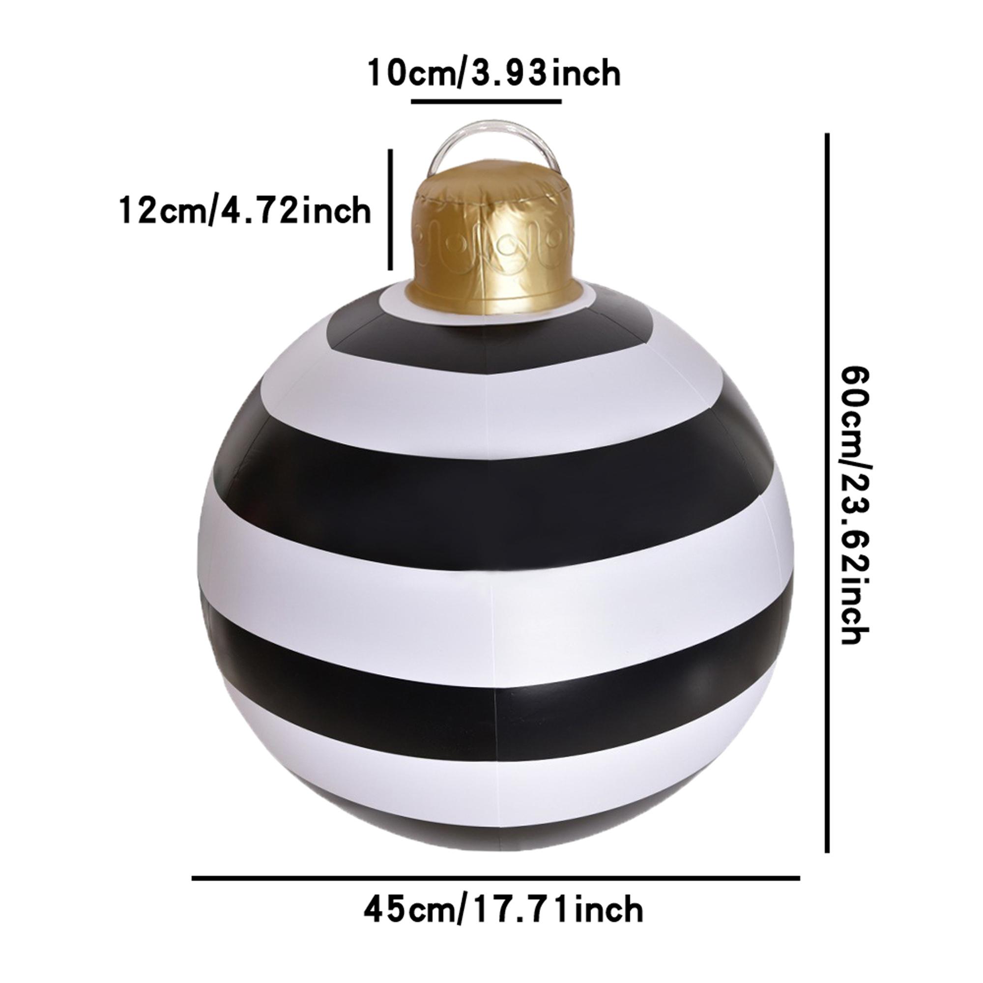 

Чорно-білі смугасті святкові декоративні кулі, смугасті кулі для заходів та вечірок, Хелловін, Різдвяні приналежності, 1 набір 23.62inch