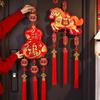 2026 Horse Year Fortune Character Pendant Flocking 3D Chinese New Year Ornament Nonwovens Traditional New Year Wall Pendant