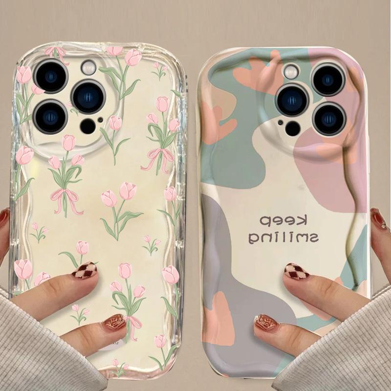 Case For Xiaomi Redmi Note 15 14 13 12 Pro Plus 5G 4G Redmi 15C 15 14C 13C 12C 13 A5 Soft Tulip Love Heart Leaves Flower Cover