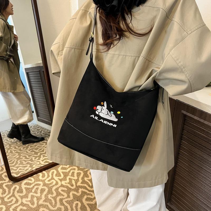 New brown leopard print armpit bag cute cat student class bag women's leisure large capacity shoulder tote bag