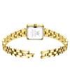 OLEVS Elegante Damen-Quarzuhr Goldenes Quadratisches Gehäuse Strassstein Diamantbesetztes Metallarmband Wasserdichte Armbanduhr Geburtstagsgeschenk