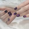 Black Base Purple Cat Eye Chasing Light Press-On Nails: Short, Sweet, Cool, Advanced Wearable Nail Art