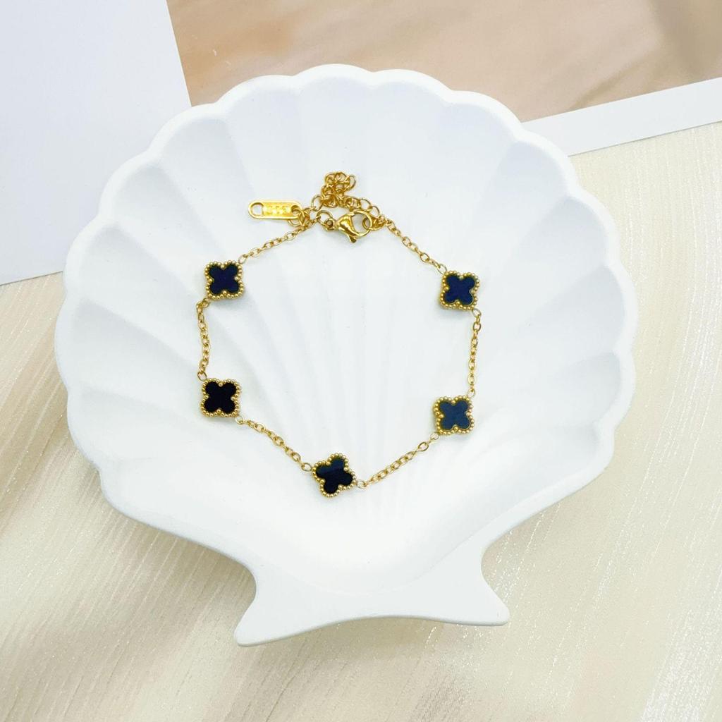 9mm Delicate Version Of The 18K Four-Leaf Clover Bracelet Women Do Not Lose Color Senior Sense Bracelet Jewelry