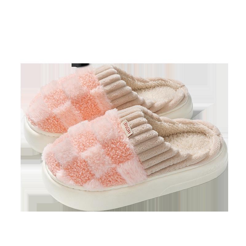 Women's and Men's Warm Non-Slip Cotton Slippers for Autumn and Winter