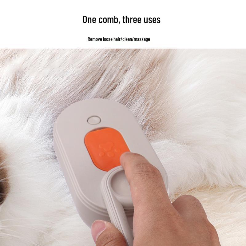 Pet Grooming Spray Comb: One-Key Hair Removal Brush for Cats & Dogs
