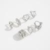 Design Wind Irregular Metal Smooth Ring, Personalized Thread Imitation Pearl Ring Set
