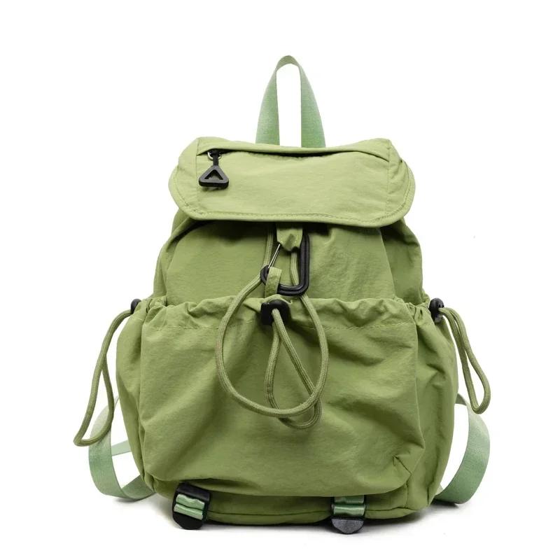 Nyl Solid Color Large Capacity Backpacks 2026 String Casual Bags for Women Summer Student Simple Women's Handbags
