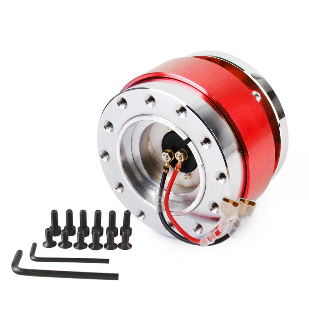 Universal Racing Steering Wheel 6 Hole Aluminum Car Quick Release Steering Wheel Snap Off Hub Adapter Boss Kit Car Accessories