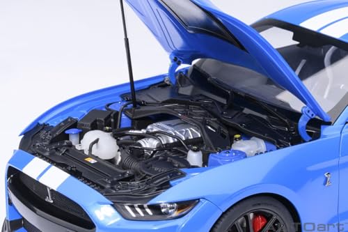 AUTOart 1/18 Scale Ford Mustang Shelby GT500 (Blue/White Stripes) Finished Product 73094