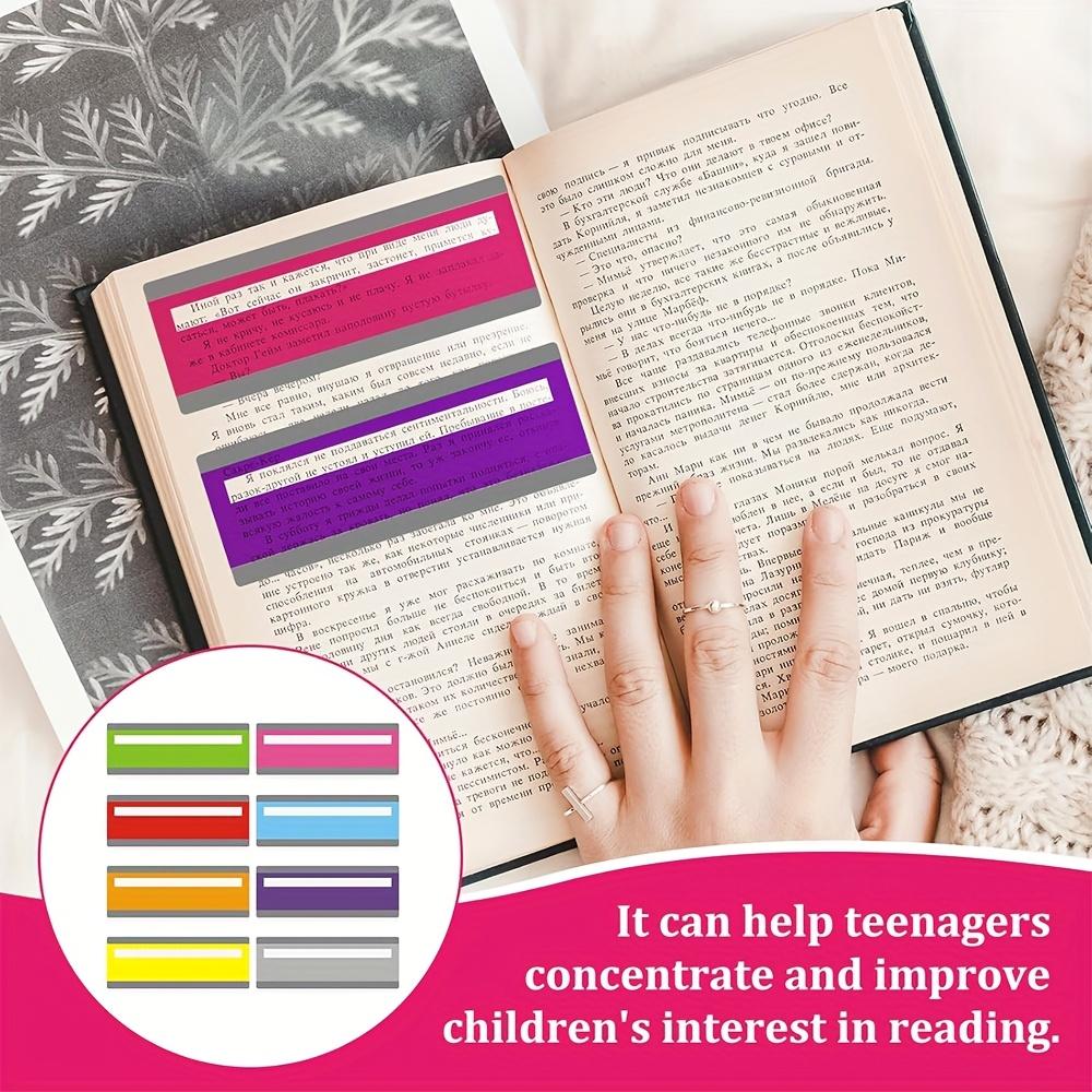 2 Pieces Large Size Guided Reading Strips Highlight W85 Overlays Multicolor Reading Tracking Rulers for Dyslexics Bookmarks