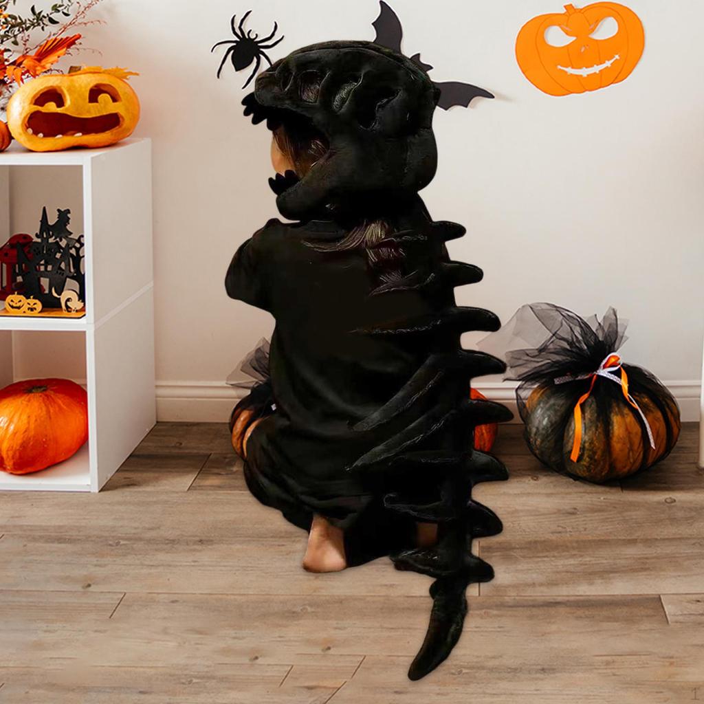 Dinosaurierskelett Kinder's Kostüm mit geprägtem Detail, Overall im prähistorischen Knochen-Design,