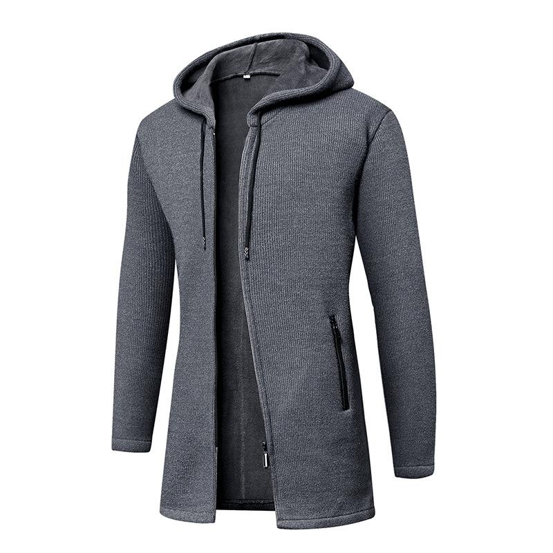 Cardigan con cappuccio a maglia di media lunghezza taglia S da uomo Capospalla invernale