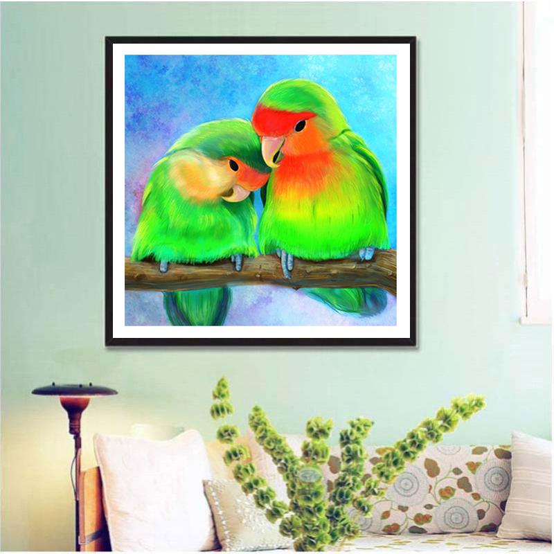 Cute Two Parrots Diamond Painting Mosaic Embroidered Kit Craft Art Decor YI Cute Two Parrots Diamond Painting Mosaic Embroidered Kit Craft Art Decor YI