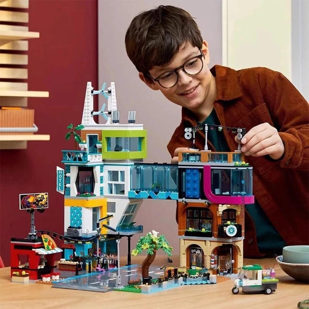 New product 2010PCS city center modern metropolis 60380 building blocks street view toys boys and girls children's gifts