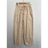Damen Elastische Taille Leinenmischung Hose Kordelzug Verkürzte Hose Mit 10 Farboptionen