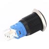 2 Stück Schwarzer Selbstverriegelnder Metallschalter IP65 Schutz mit LED-Lampe und Symbol 16mm(Blau 36VDC)