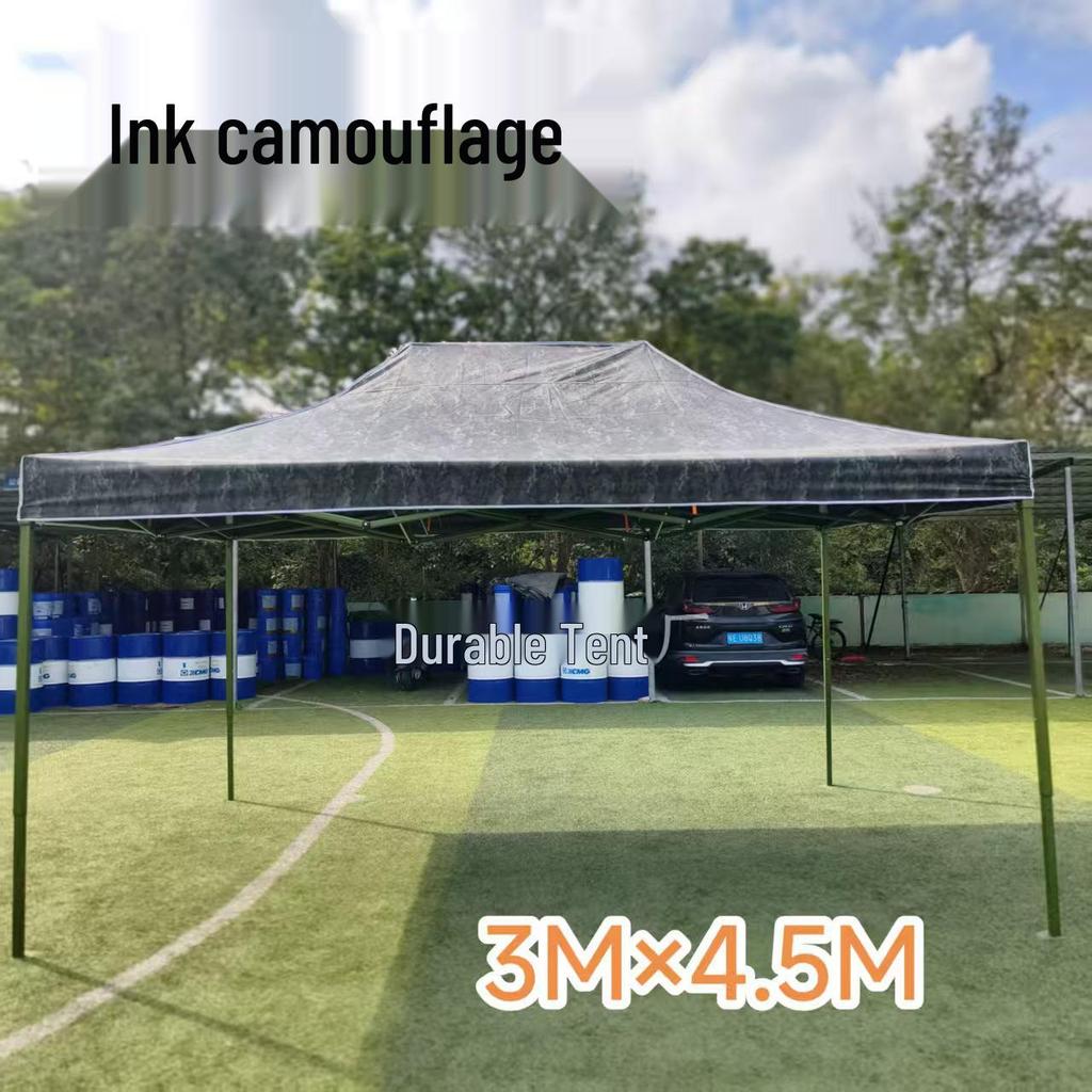 Camouflage Four-Corner Telescopic Tent with Side Walls – Cold Protection, Sun Shade, Waterproof Oxford Cloth