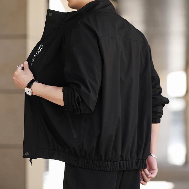 Ανδρικά Μπουφάν Άνοιξη και Φθινόπωρο Νέα Μοντέρνα Μάρκα Χαλαρά Μπουφάν με Όρθιο Γιακά για Αγόρια Όμορφα Ανδρικά Τοπ