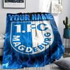 1PC Custom Name FC Magdeburg Patterned Flannel Blanket Suitable For All Seasons for Home Decor Warmth and Comfort Gifts Holiday Present