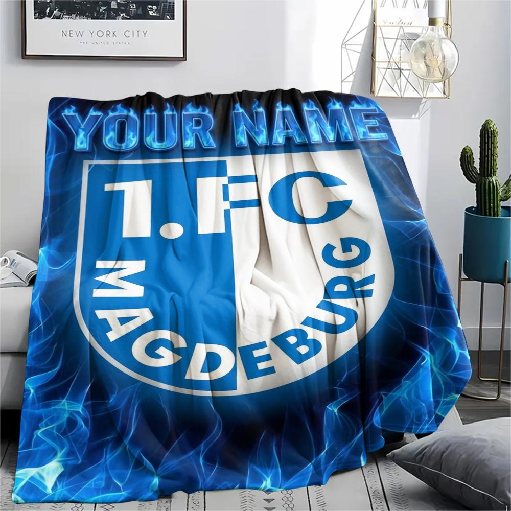 1PC Custom Name FC Magdeburg Patterned Flannel Blanket Suitable For All Seasons for Home Decor Warmth and Comfort Gifts Holiday Present