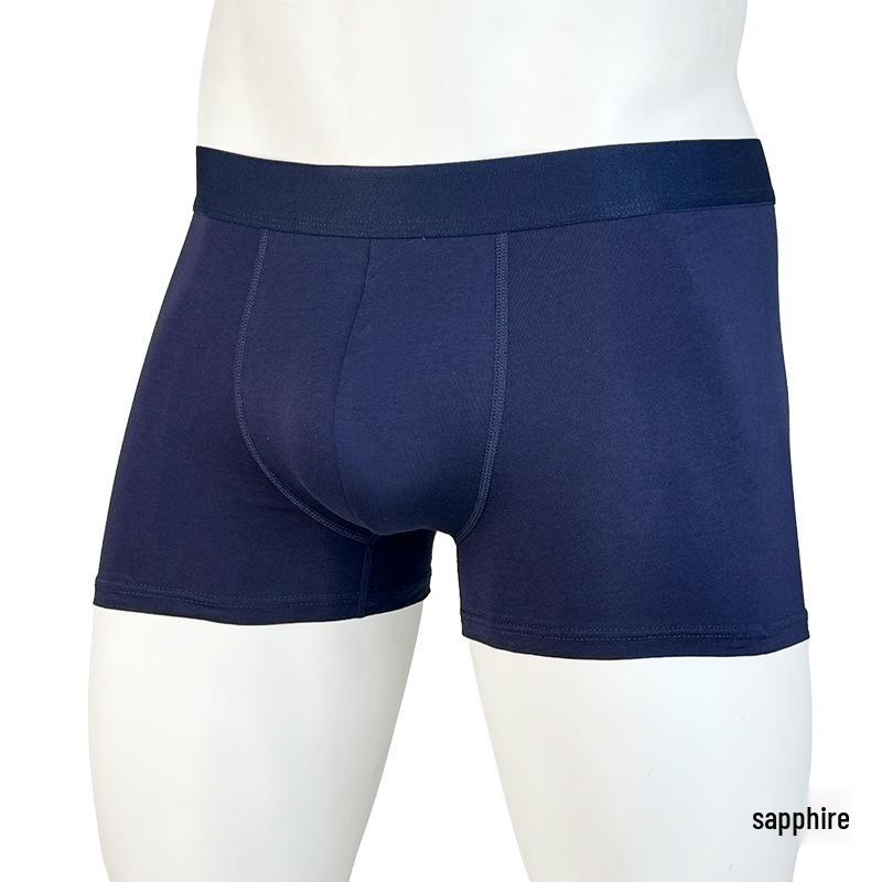 Men's Elastic Antibacterial Cotton Boxer Briefs - Breathable, Non-Deforming, Plus Size, Comfortable Fit