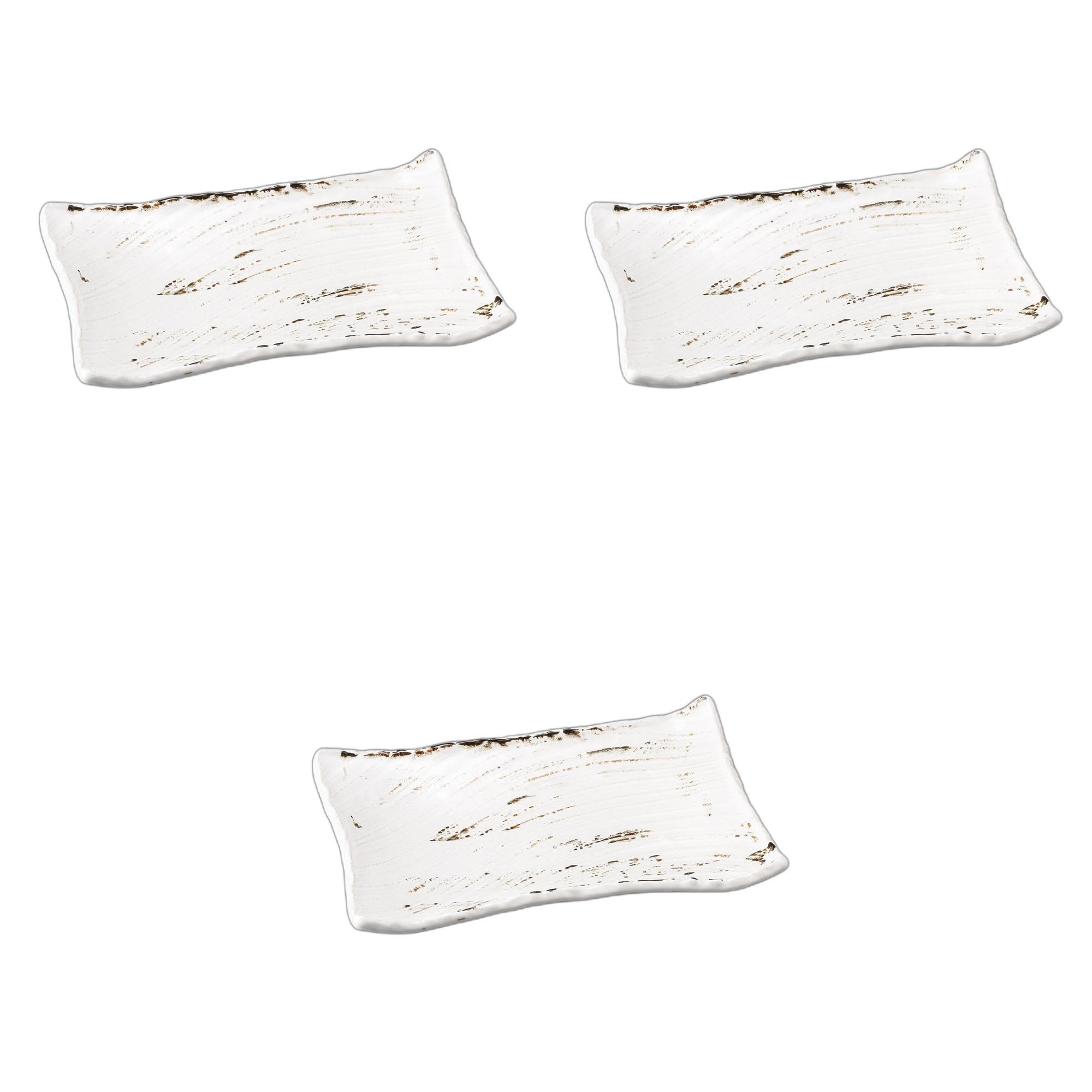 

Set of 3 26cm Square Plates with Rust Powder Finish and Dry Landscape Design x x Ceramic Serving Plates by Setomonohonpo [26 17.5 3.5cm]