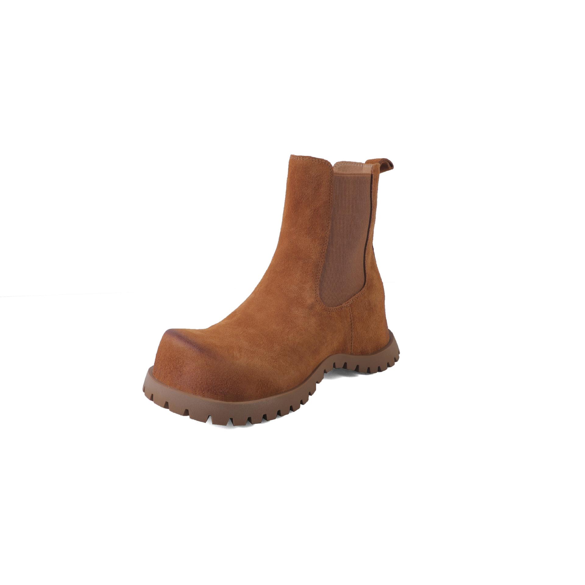 

Ugly cute~ niche new big head Chelsea boots 2025 autumn inside and outside full leather inner height increase big head boots height increase short b 39 верблюд
