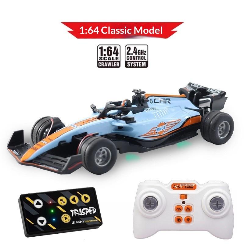 1: 64 Mini Alloy Rc Formula Racing Adjustable Speed Led Light Children'S Portable Toy Indoor And Outdoor Remote Control Toy