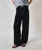 Beleun Double Pleats Stripe Trousers (Navy)