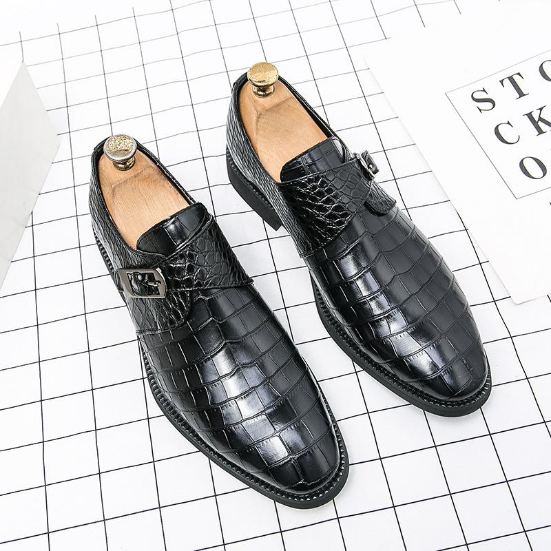 Men's Shoes Large Size New Casual Leather Shoes Fashion One-pedal Loafers Monk Shoes British Trendy Shoes