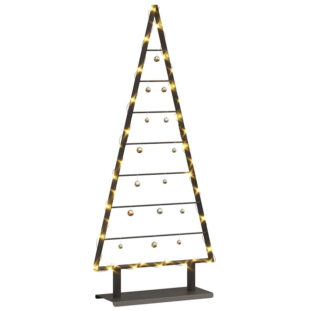 Metall-Weihnachtsbaum mit Ständer Schwarz 125,5 cm Stahl