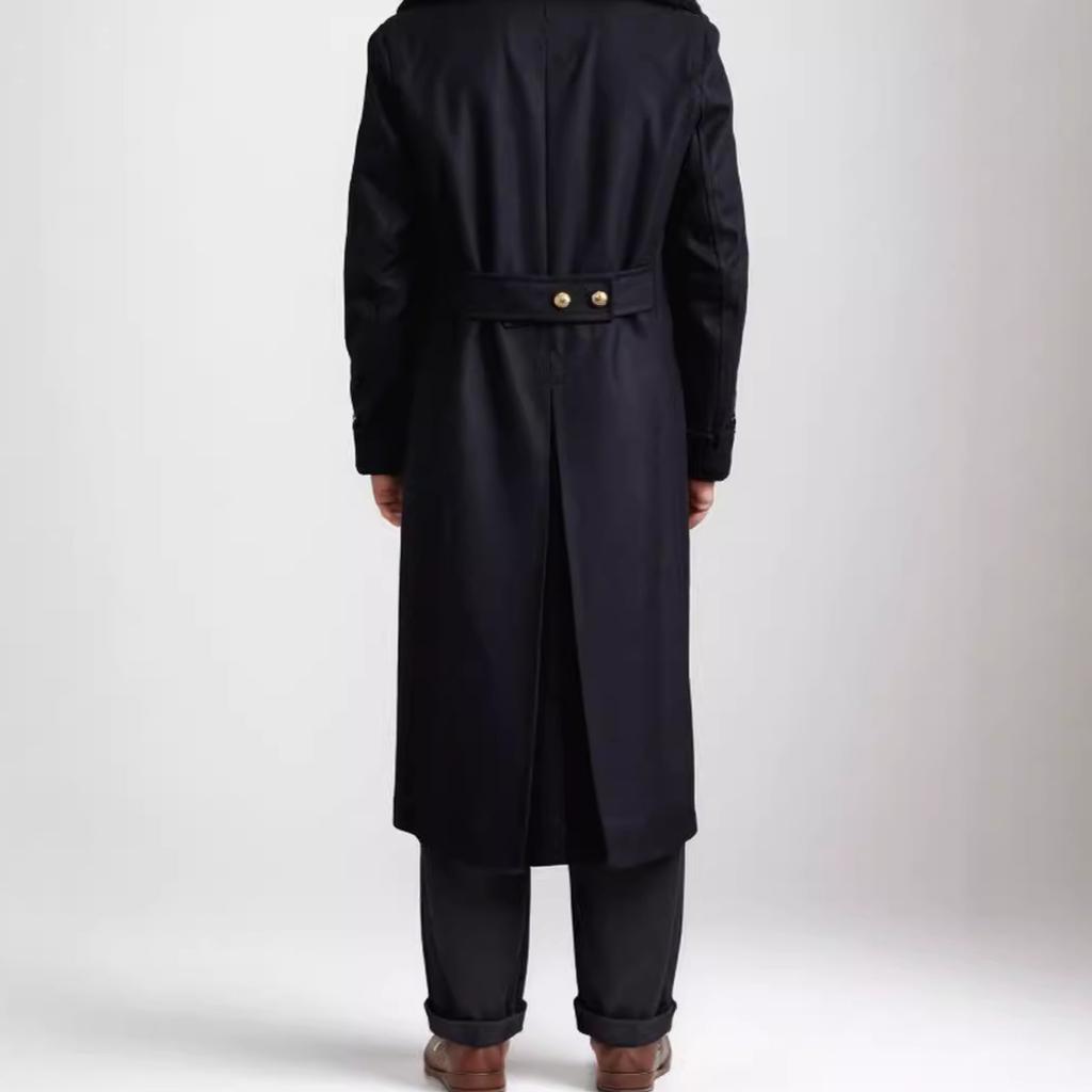 Autumn and Winter Men's Woolen Coat European and American Super Long Coat Jacket Over The Knee Fashion