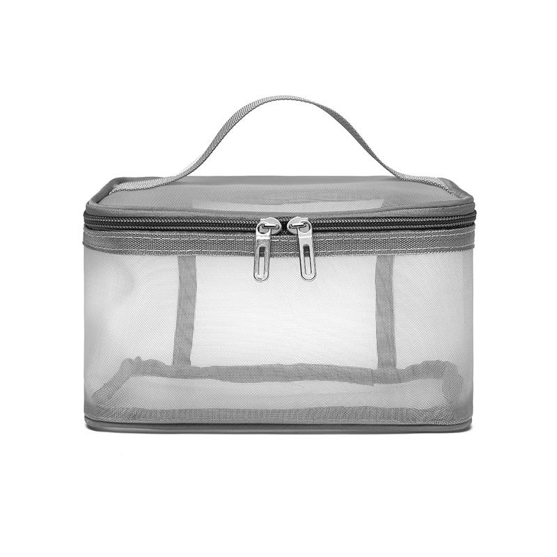 

Вместительная двухслойная сетчатая косметичка для путешествий и деловых поездок Single-layer 21*13*12 cm серый