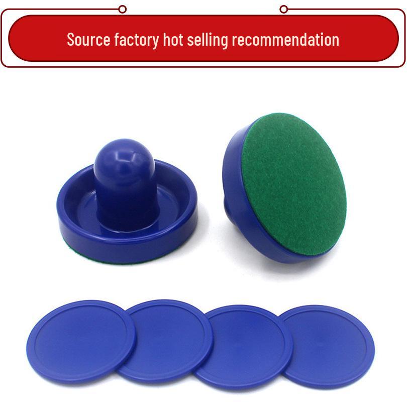 

Rongrongle Air Hockey Puck Pusher Set: 96mm Striker, Full Color Plastic Accessory 2 Pushers + 2 Felt Pads + 4 x 51mm Pucks синий